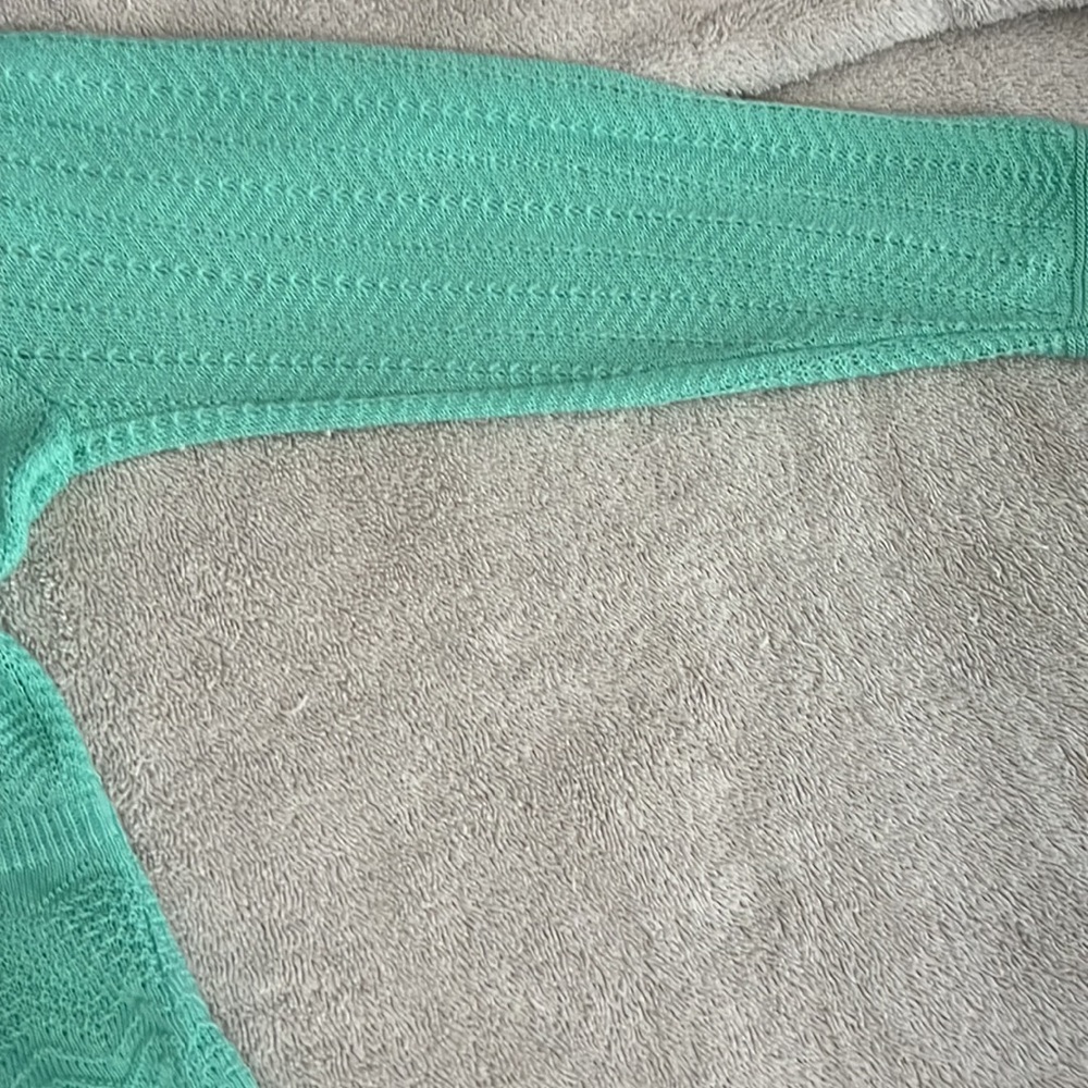 Studio Works Light Aqua Open Cardigan Size Small - Picture 6 of 12